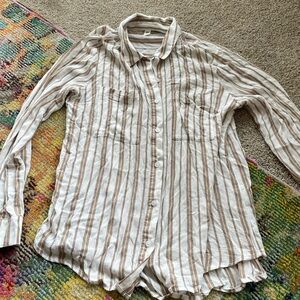 BP Brown and White Striped Top